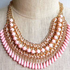 Drops of Jupiter in Pink Bib Necklace